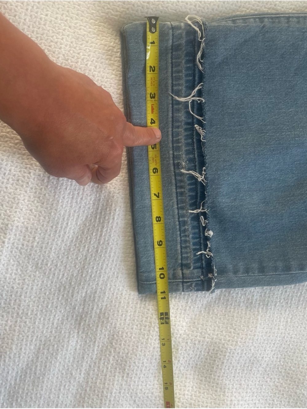 Talbots Wide Leg Jeans w/ Elvis Cuff (raw hem) size 12P $30 - Picture 6 of 6